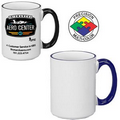 15 Oz. Handle & Halo El Grande Mug - Screen Printed (White/Cobalt Blue)